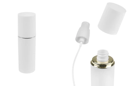 Bela MAT bočica od 50mL sa srebrnom ili zlatnom linijom, sa sprejom i belim MAT zatvaračem-slika_proizvoda