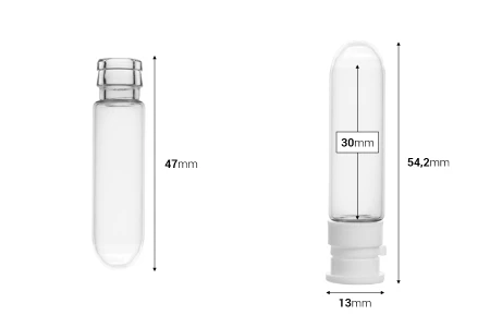 Staklena bočica 3mL sa plastičnim zatvaračem - 25 kom-dimenzije_slike