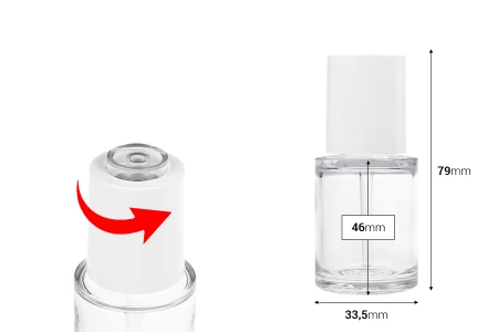 Plastična (PETG) bočica 30mL sa belom pipetom sa dugmetom (providna)-dimenzije_slike