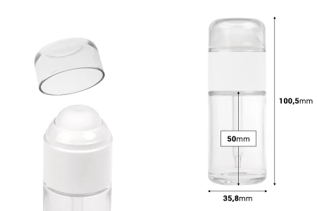 Plastična (PETG) bočica u providnoj boji od 30 mL sa pipetom i providnim poklopcem-dimenzije_slike