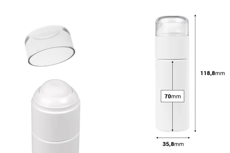 Plastična (PETG) bočica u providnoj boji od 50 mL sa pipetom i providnim poklopcem-dimenzije_slike