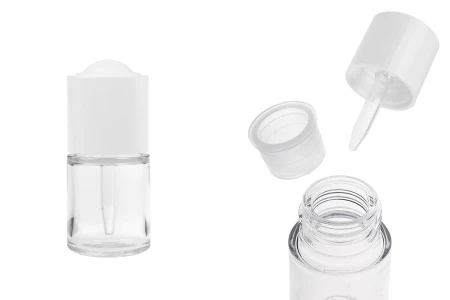 Plastična (PETG) bočica od 20 mL sa belom pipetom sa dugmetom i drenažnim elementom-slika_proizvoda