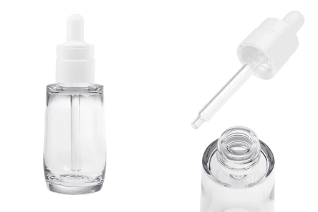 Plastična (PETG) providna bočica od 50 mL cilindričnog oblika sa belom pipetom-slika_proizvoda