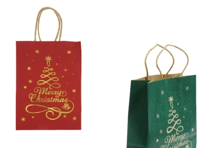 Božićne papirne poklon kese dimenzija 150x75x210 mm sa trakom - 24 kom-slika_proizvoda