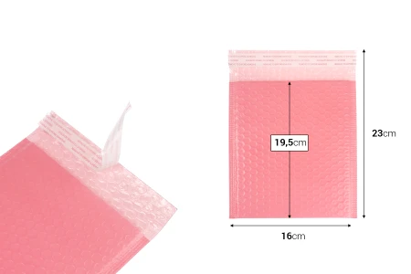 Roze mat koverta sa pucketavom folijom 16x19,5cm - 10 kom-2