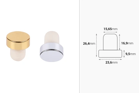 Čep od sintetičke silikonske plute f15,5 sa srebrnim ili zlatnim vrhom – 6 kom-2