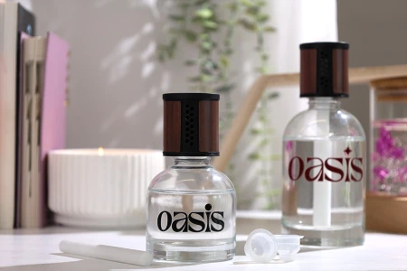 Providna staklena bočica od 200 mL - osveživač automobila sa braon/crnim zatvaračem, čepom i pamučnim štapićem-grupa_slika