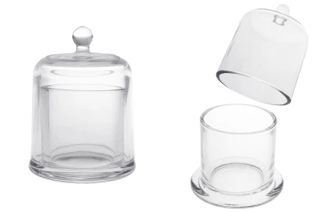 Dekorativna staklena fondanjera 120 mL sa zvono poklopcem-slika_proizvoda