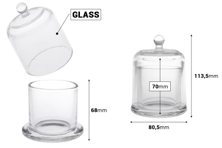 Dekorativna staklena fondanjera 120 mL sa zvono poklopcem-dimenzije_slike