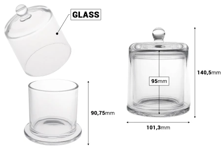 Dekorativna staklena fondanjera 390 mL sa zvono poklopcem-dimenzije_slike