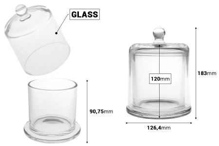 Dekorativna staklena fondanjera 730 mL sa zvono poklopcem-dimenzije_slike