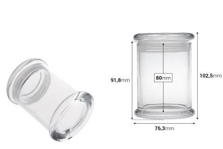 Providna staklena tegla 220mL sa staklenim poklopcem i hermetičkim zatvaranjem-dimenzije_slike
