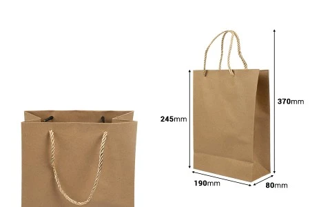 Papirna braon poklon kesa sa uvijenom ručkom 190x80x245mm - 12 kom-dimenzije_slike