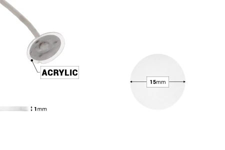 Dvostruko lepljive nalepnice za fitilje za sveće 15mm (akrilni materijal) - 56 kom-dimenzije_slike