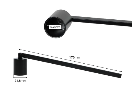 Metalni aparat za gašenje sveća (Inox) u crnoj boji-dimenzije_slike
