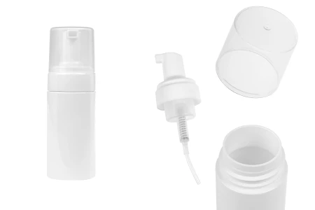 Plastična (PET) bela bočica od 100 mL sa belom pumpicom za penu i poklopcem-slika_proizvoda