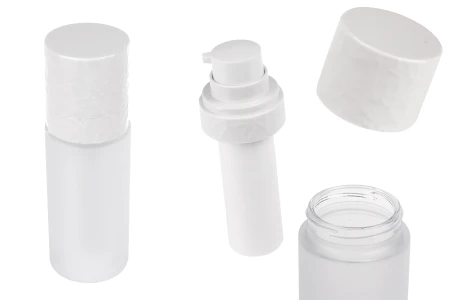 Airless dopunjiva bočica od 30 mL, sa pumpicom za kremu i peskiranim spoljnim staklenim kućištem-slika_proizvoda