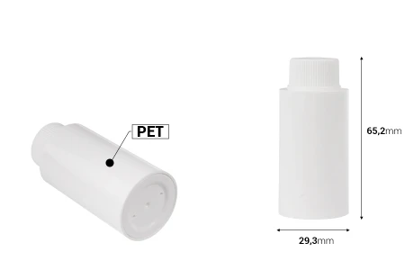 Zamenska unutrašnja bela bočica sa belim zatvaračem za šifru 23-2650-dimenzije_slike