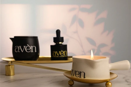 Keramička posuda 140mL sa drškom i izlivom za vosak za masažu-grupa_slika