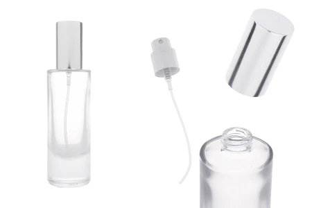 Providna bočica za parfeme 30mL sa srebrnim sprejom i aluminijumskim poklopcem-slika_proizvoda