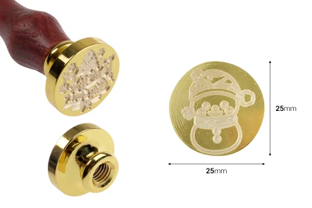 Voštani pečat prečnika 25mm u različitim Božićnim dezenima-dimenzije_slike