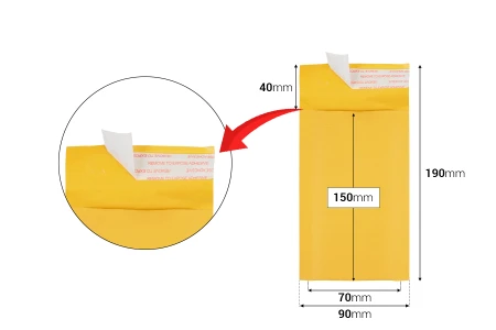 Koverta sa pucketavom folijom 70x150 mm sa samolepljivim zatvaranjem-dimenzije_slike
