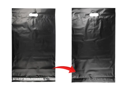 Kurirske vodootporne PE transportne kese 350x450 mm crne boje, sa samolepljivim zatvaranjem i ručkom - 100 kom-5