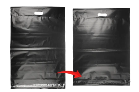 Kurirske vodootporne PE transportne kese 450x550 mm crne boje, sa samolepljivim zatvaranjem i ručkom - 100 kom-5
