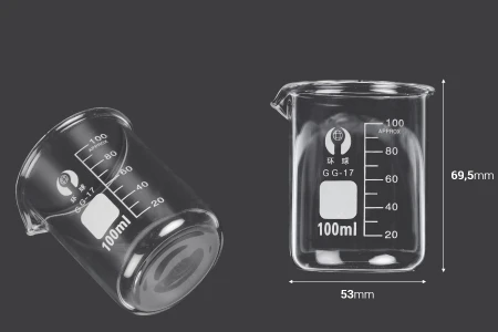 Staklena cilindrična čaša 100 mL-dimenzije_slike
