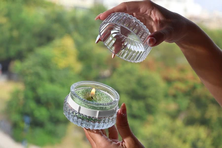 Staklena teglica 100 mL (83x50 mm) sa staklenim poklopcem za sveću-3