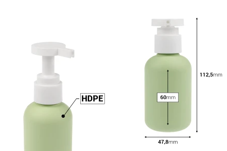 Plastična (HDPE) boca od 100 mL sa pumpicom za šampon, gel za tuširanje i losion-dimenzije_slike