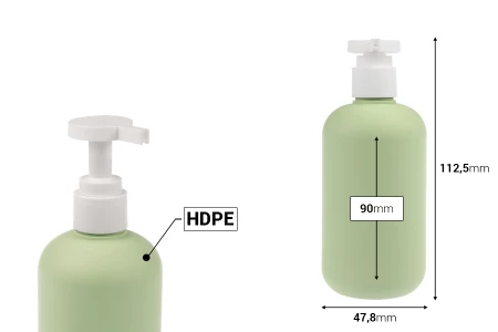 Plastična (HDPE) boca od 300 mL sa pumpicom za šampon, gel za tuširanje i losion-dimenzije_slike
