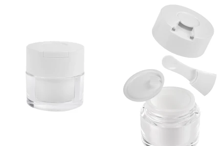 Akrilna teglica od 15mL sa belim zatvaračem, spatulom i plastičnim međupoklopcem-slika_proizvoda