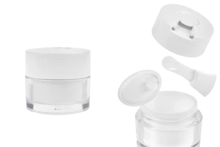 Akrilna teglica od 50mL sa belim zatvaračem, spatulom i plastičnim međupoklopcem-slika_proizvoda