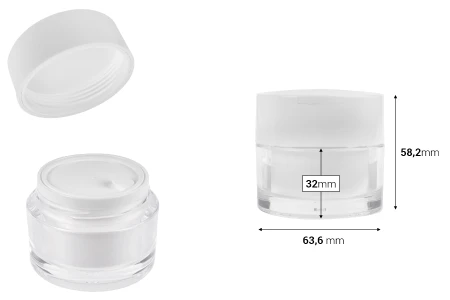 Akrilna teglica od 50mL sa belim zatvaračem, spatulom i plastičnim međupoklopcem-dimenzije_slike