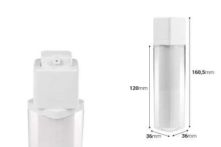 Airless akrilna bočica 50 mL sa belom pumpicom-dimenzije_slike