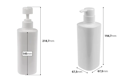 Plastična PET boca od 500 mL u beloj boji sa pumpicom (PP32)-2