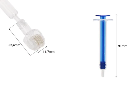 Špric - roler od 3mL sa vrhom od 0,50mm za nanošenje seruma na lice i kosu-dimenzije_slike