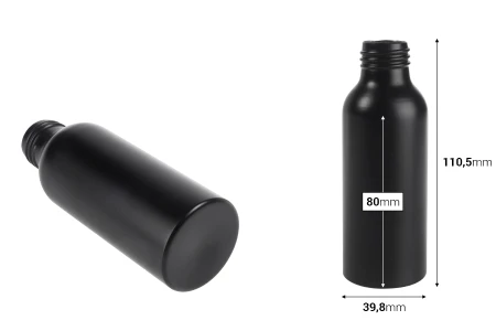 Aluminijumska bočica 100mL PP24 u zlatnoj i crnoj boji-2