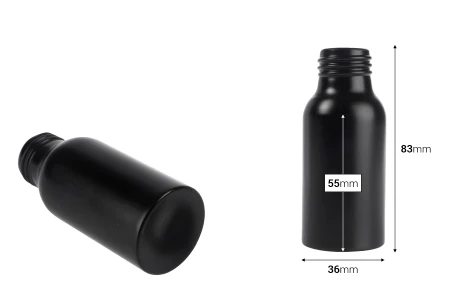 Aluminijumska bočica 50mL PP24 u zlatnoj i crnoj boji-2