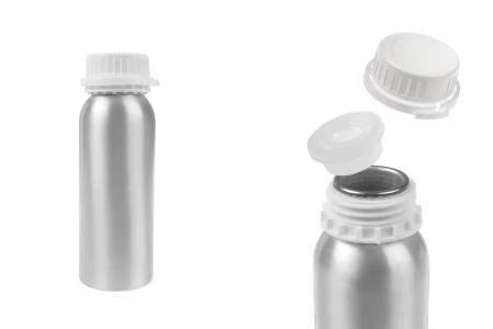 Aluminijumska bočica od 250 mL za čuvanje esencija, parfema i alkoholnih rastvora sa čepom i plastičnim belim zaštitnim zatvaračem-1