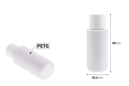 Zamenska unutrašnja bela bočica od 30 mL sa belim zatvaračem za šifru 20-3690-dimenzije_slike