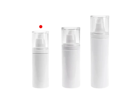 Plastična (PET) bela bočica 100 mL sa pumpicom za kremu i providnim poklopcem-grupa_slika