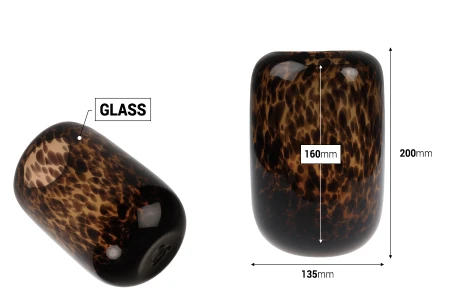 Dekorativna staklena vaza sa animal printom - 135x200 mm-dimenzije_slike