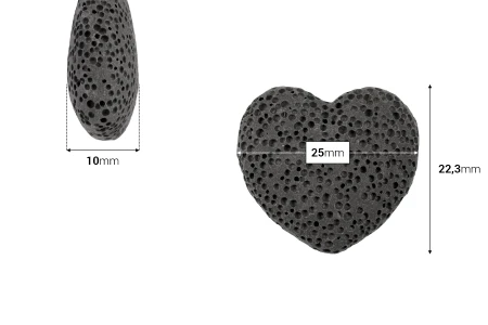 Lava stone difuzor u obliku srca, u raznim bojama - 10 kom-dimenzije_slike