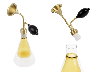 Uređaj - Boca za uzorkovanje arome proizvoda sa kratkom pumpicom u crnoj boji-slika_proizvoda