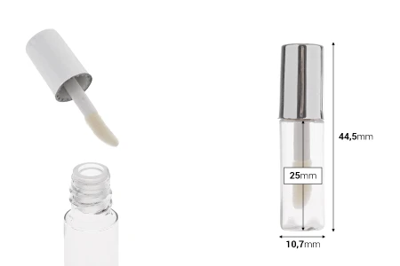 Akrilna providna tubica za sjaj za usne 1,2 mL sa zatvaračem i drenažnim elementom - 12 kom-dimenzije_slike