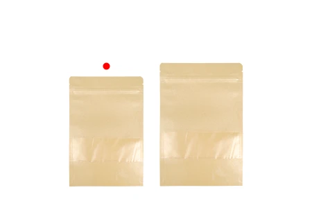 Kraft DoyPack 160x40x235mm kesice sa zipom , prozorom i  i ovalnim dnom- 100kom-grupa_slika
