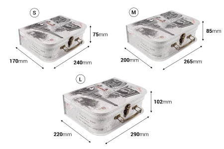Koferče sa metalnom ručkom i klip zatvaranjem, u 3 veličine (S-M-L)-dimenzije_slike