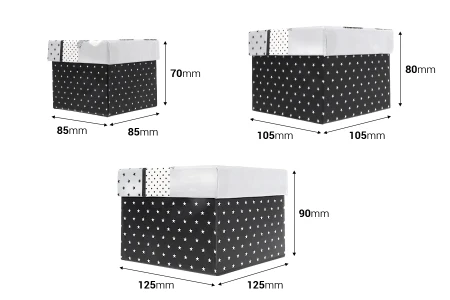 Četvrtasta plastificirana kutija za poklone, sa dizajnom Pariz (Eiffel) ili London (Tower Bridge) - set od 3 kutije (S, M, L)-dimenzije_slike